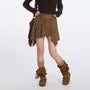 High Waist Leopard Asymmetric Hem Mini Skirt