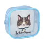 Parlor Suzurando Cat Mesh Makeup Pouch Blue