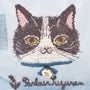 Parlor Suzurando Cat Mesh Makeup Pouch Blue