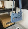 Denim Top Handle Crossbody Bag