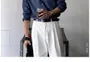 Long-Sleeve Pocketed Plain Shirt