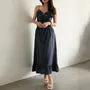 Spaghetti Strap V-Neck Ruched Plain Maxi A-Line Dress