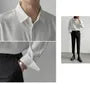Long-Sleeve Button-Up Plain Shirt