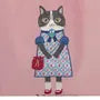 Parlor Suzurando Water Repellent Cat Embroidery Tote Bag M Size Pink