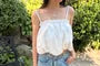 Spaghetti Strap Plain Bubble Camisole Top