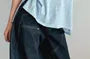 Short-Sleeve Round Neck Plain Slit T-Shirt