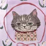 Parlor Suzurando Cat Chiffon Fabric Shopping Bag Purple