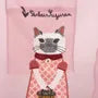 Parlor Suzurando Cat Chiffon Fabric Shopping Bag Pink