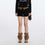 High Waist Color-Block Fringe Shorts