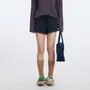 High Waist Drawstring Plain Sweatshorts
