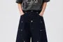 Mid Rise Studded Contrast Stitched Jorts
