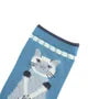 Suzuran San Cat Print Socks Blue Green