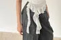 Short-Sleeve Scoop Neck Mock Two Piece Lace Trim T-Shirt