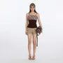 High Waist Plain Slim-Fit Cargo Shorts