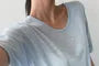 Short-Sleeve Round Neck Plain Slit T-Shirt