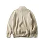 Quarter-Zip Mock-Neck Knit Sweater