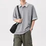 Short-Sleeve Gingham Collar Polo Shirt