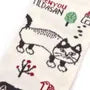 Matildasan Cat Print Socks Ivory