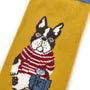 Animal Mode French Bulldog Pauro Dog Print Socks Mustard