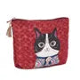 Parlor Suzurando Cat Jacquard Makeup Pouch Red