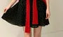 Puff Sleeve V-Neck Polka Dot Slim-Fit Mini A-Line Dress