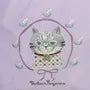 Parlor Suzurando Water Repellent Cat Embroidery Tote Bag M Size Purple