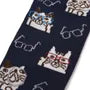 Nekomaruke Cat Print Socks Blue