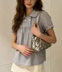 Puff Sleeve Peter Pen Collar Gingham Loose-Fit Blouse