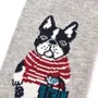 Animal Mode French Bulldog Pauro Dog Print Socks Gray