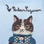 Parlor Suzurando Cat Chiffon Fabric Shopping Bag Blue