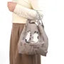 Cat Water Repellent Embroidery Tote Bag M Size Brown