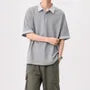 Short-Sleeve Gingham Collar Polo Shirt