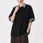 Short-Sleeve Gingham Collar Polo Shirt
