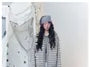 Oversized Striped Hooded Knit Cardigan