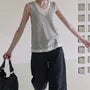 V-Neck Two Tone Layered Tank Top