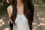 Sleeveless V-Neck Plain Lace Trim Crop Top