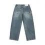 Washed Camouflage-Panel Straight-Cut Jeans
