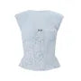 Set: Cap-Sleeve Sweetheart-Neckline Fishbone Lace Top + Mid Rise Mini A-Line Skirt