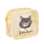 Parlor Suzurando Cat Mesh Makeup Pouch Yellow