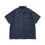Oversized Striped Cuban-Collar Shirt with Dual-Pocket