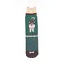 Shibajiri Kun Dog Print Socks Green