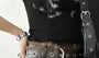 Faux Fur Trimmed Faux Leather Belt