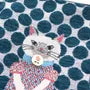 Parlor Suzurando Cat Jacquard Mini Crossbody Bag Blue
