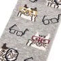 Nekomaruke Cat Print Socks Gray