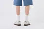 Mid Rise Washed Rhinestone Denim Shorts