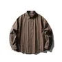 Button-Detail Striped Overfit Shirt