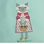 Parlor Suzurando Water Repellent Cat Embroidery Tote Bag M Size Mint