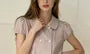 Puff Sleeve Doll Collar Plaid Loose-Fit Blouse
