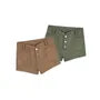 Low Waist Button Detail Plain Slim-Fit Shorts