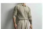 Long-Sleeve Plain Knit Polo Shirt